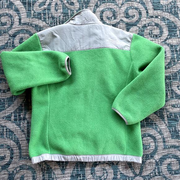 The North Face Girls' Full Zip Fleece Jacket Lime Green Gray - Size M - Picture 2 of 6